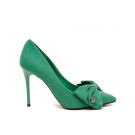 FLAT N HEELS, Pointed-Toe Pumps with Bow Accent