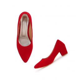STYLE SHOES, Chunky Heeled Shoes with Suede Upper