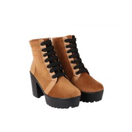 SHOETOPIA,Panelled Lace-Up Boots