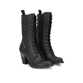 DELIZE,Round-Toe Heeled Knee-Length Boots