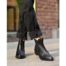 SHOETOPIA,Women Checked Ankle-Length Boots