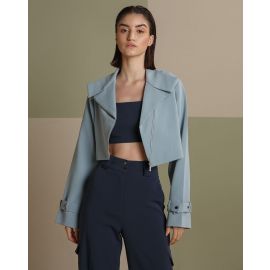 THE DAPPER LADY, Cuffed Sleeve Jacket with Side Zip