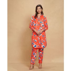 GULABO BY AJSK, Floral Print Shirt with Spread Collar