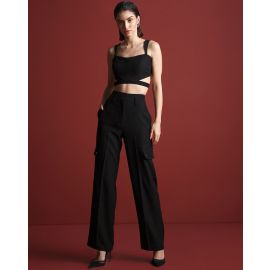 THE DAPPER LADY, Flared Pants With Two Side Pockets