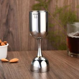 FnS Lugo Stainless Steel Double Sided Peg Measurer 30/60 ML Each (Silver)