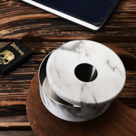 FnS Matto Marbel Finish Steel Ashtray with Lid