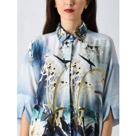 BLUE LOTUS SIDE PANEL SHIRT