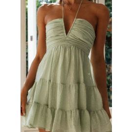 Halter Neck A-Line Mini Dress