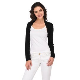 ESPRESSO Women's Viscose Spandex Solid Full Sleeve Bolero Shrug 