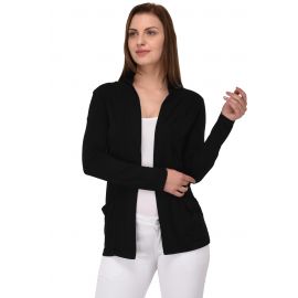 ESPRESSO Women's Rayon Open Neck Shrug With Pockets